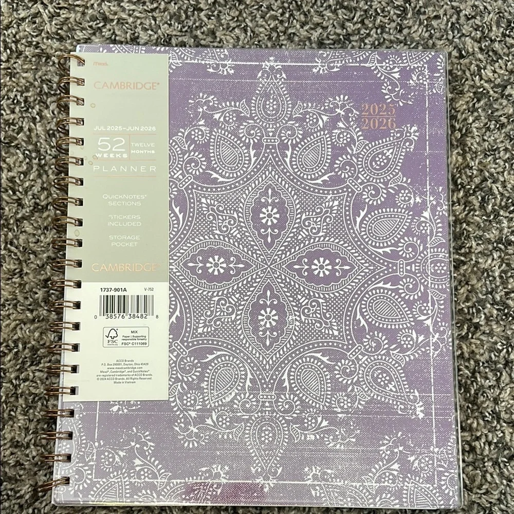 Cambridge Purple Home Office Calander Planner